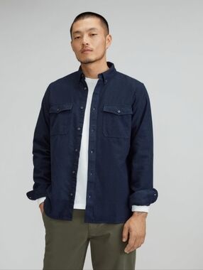 Everlane Brushed Flannel Navy Shirt Men's Medium